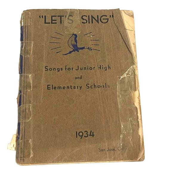 Let's Sing 1934 Song Book Junior High Elementary Vintage Music Education - Picture 1 of 2